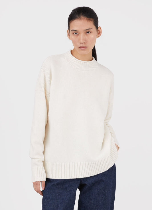 Womens Fisherman Jumper In Ecru