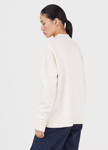Womens Fisherman Jumper In Ecru