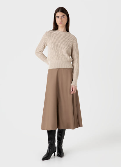 Womens Cotton Stitch Jumper In Ecru Twist Wjum8200 Whht