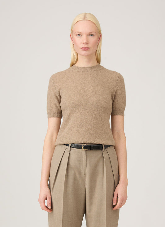 Womens Cashmere Tshirt In Mink Wjum8231 Brgb