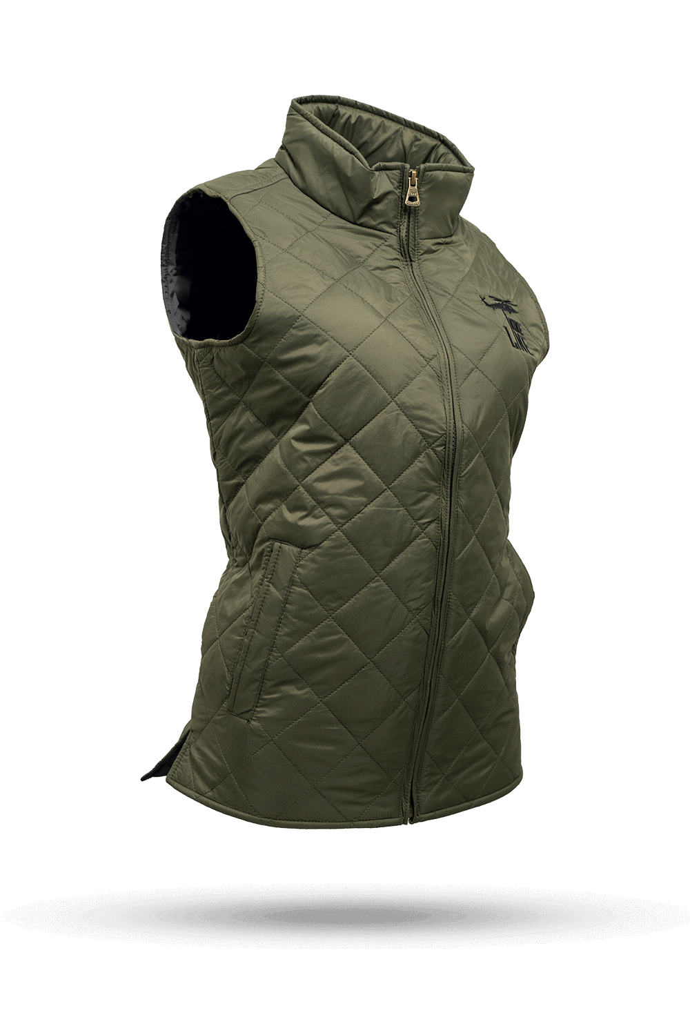 Women's Diamond Quilted Vest with Dropline Logo
