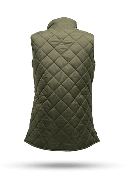 Women's Diamond Quilted Vest with Dropline Logo