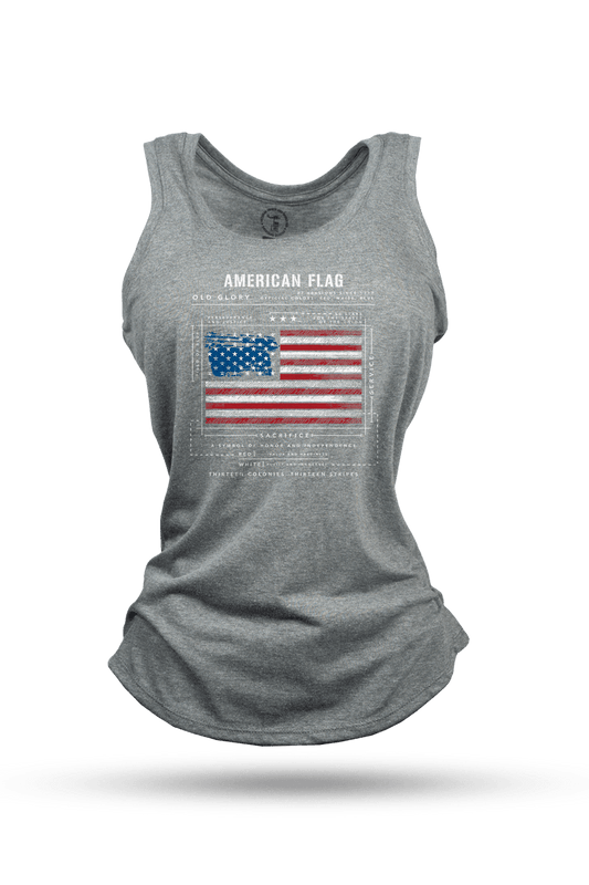 Women's Racerback Tank - American Flag Schematic