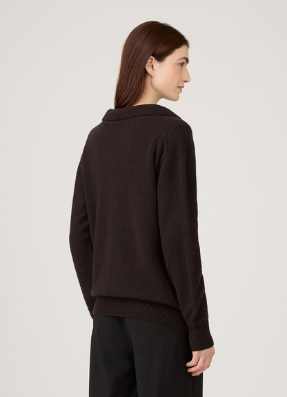 Womens Lambswool Polo Neck Jumper In Truffle Wpol8214 Brgd