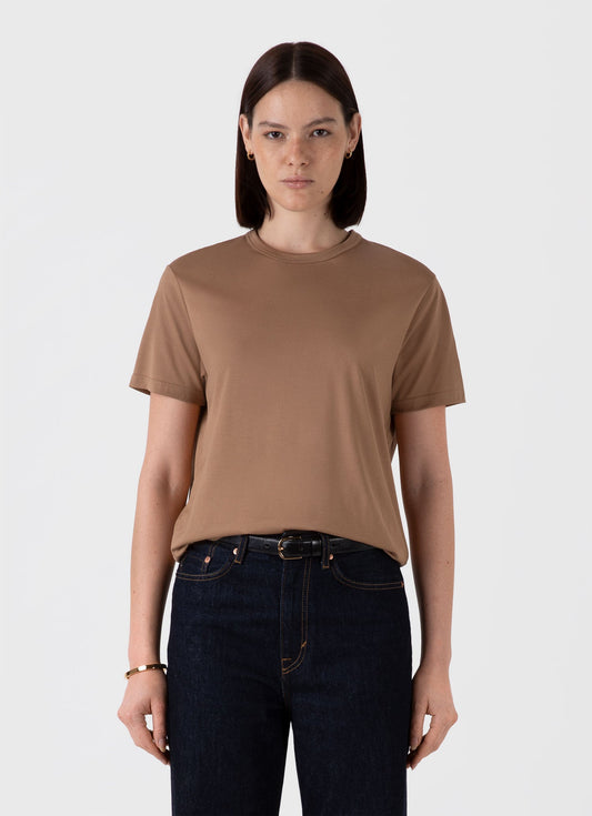 Womens Relaxed Fit Tshirt In Almond Wtsh0170 Brfm